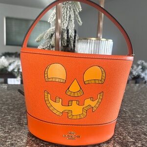 Coach Halloween Orange Bucket Bag